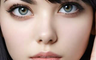 AI girl with black hair wallpaper