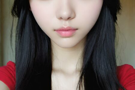 AI girl with black hair wallpaper