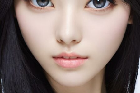 AI girl with black hair wallpaper