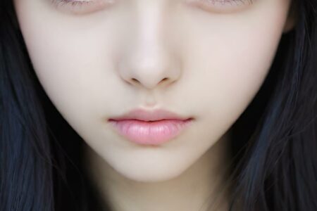 AI girl with black hair wallpaper
