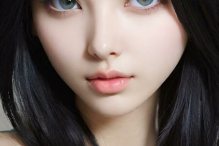 AI girl with black hair wallpaper