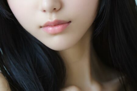AI girl with black hair wallpaper