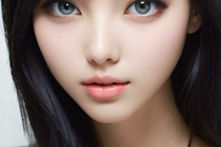 AI girl with black hair wallpaper