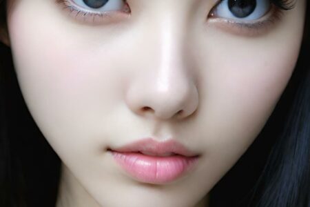 AI girl with black hair wallpaper