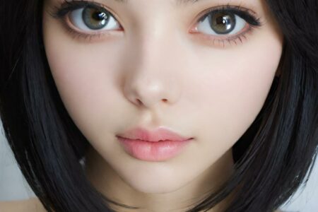 AI girl with black hair wallpaper