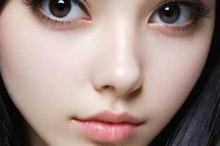 AI girl with black hair wallpaper