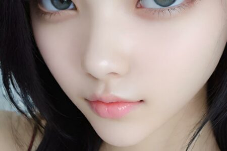 AI girl with black hair wallpaper