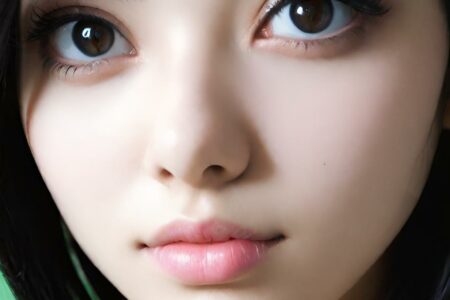 AI girl with black hair wallpaper