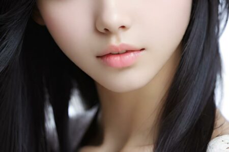 AI girl with black hair wallpaper
