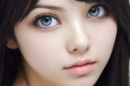 AI girl with black hair wallpaper