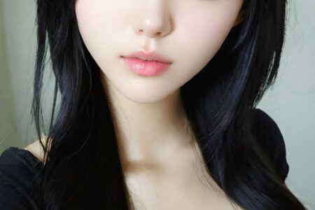 AI girl with black hair wallpaper