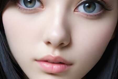 AI girl with black hair wallpaper
