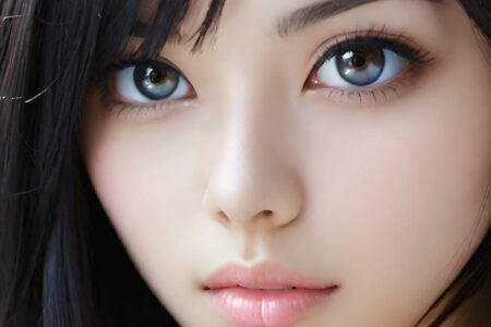 AI girl with black hair wallpaper