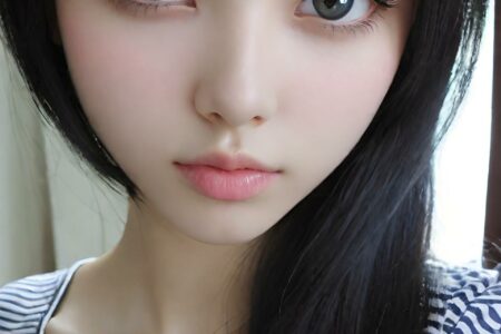 AI girl with black hair wallpaper