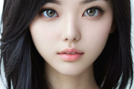 AI girl with black hair wallpaper