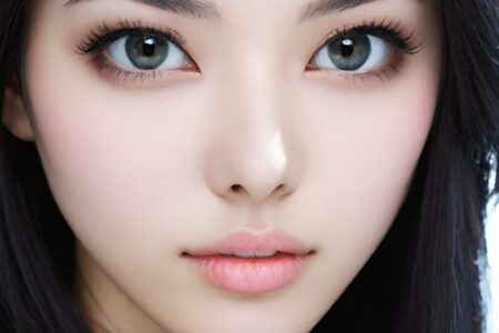AI girl with black hair wallpaper
