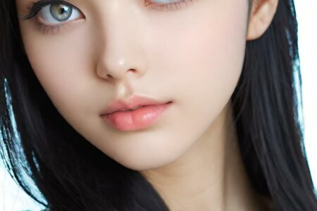 AI girl with black hair wallpaper