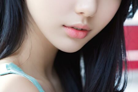 AI girl with black hair wallpaper