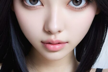 AI girl with black hair wallpaper