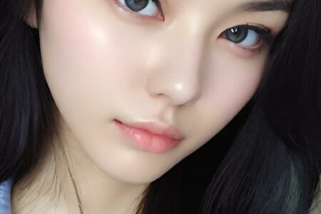AI girl with black hair wallpaper