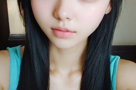 AI girl with black hair wallpaper
