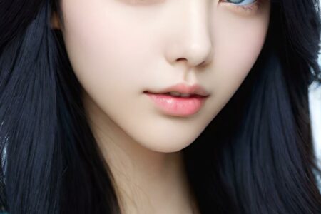 AI girl with black hair wallpaper