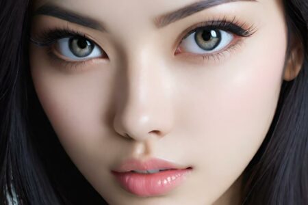 AI girl with black hair wallpaper