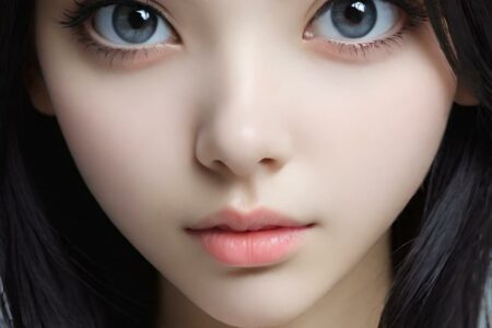 AI girl with black hair wallpaper