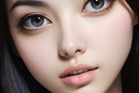 AI girl with black hair wallpaper