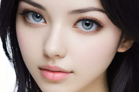 AI girl with black hair wallpaper