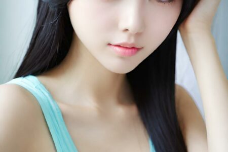 AI girl with black hair wallpaper