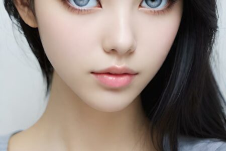 AI girl with black hair wallpaper