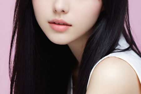 AI girl with black hair wallpaper
