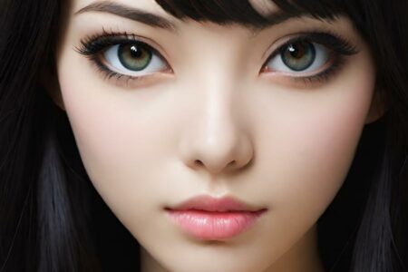 AI girl with black hair wallpaper