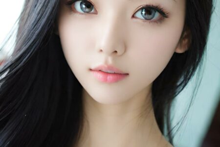 AI girl with black hair wallpaper