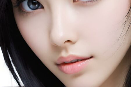 AI girl with black hair wallpaper