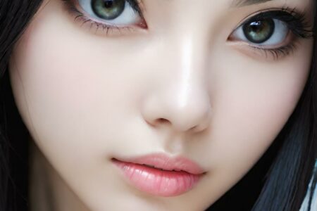 AI girl with black hair wallpaper