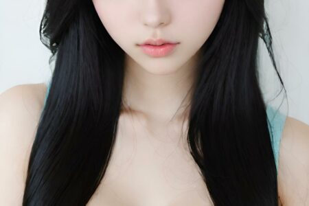 AI girl with black hair wallpaper