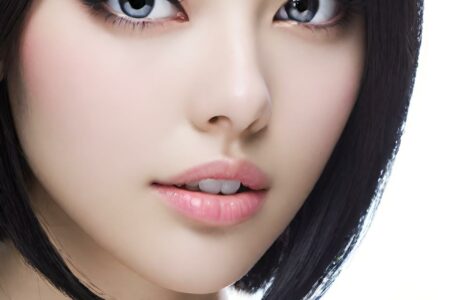 AI girl with black hair wallpaper