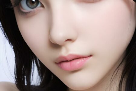 AI girl with black hair wallpaper