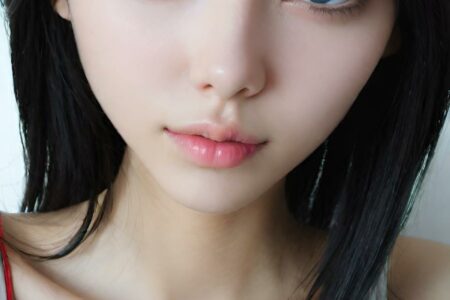 AI girl with black hair wallpaper