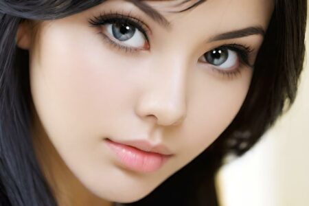 AI girl with black hair wallpaper