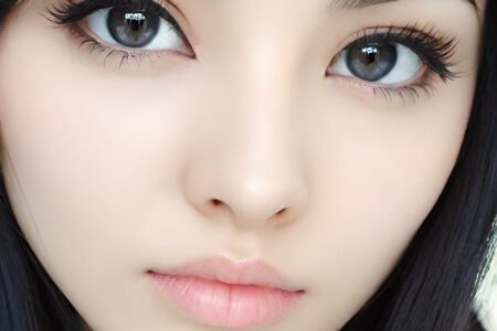 AI girl with black hair wallpaper