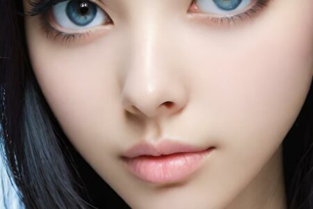 AI girl with black hair wallpaper