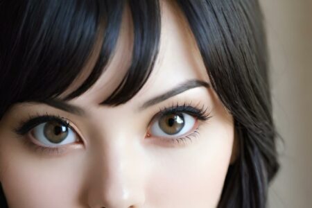 AI girl with black hair wallpaper