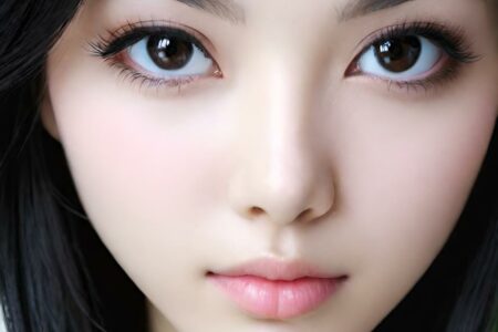 AI girl with black hair wallpaper