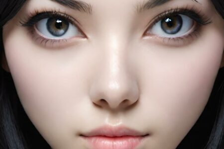 AI girl with black hair wallpaper