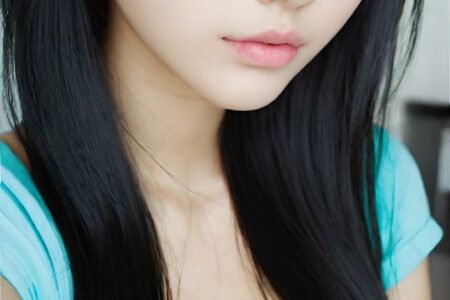 AI girl with black hair wallpaper