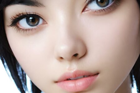 AI girl with black hair wallpaper