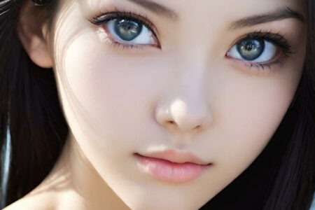 AI girl with black hair wallpaper